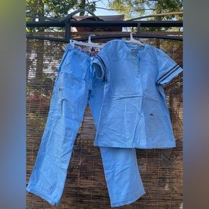 4 pairs of different shades of blue pair of scrubs! All size medium!